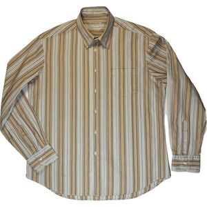 Vintage Mason’s Italy Striped Button Down Shirt XL 100% Cotton